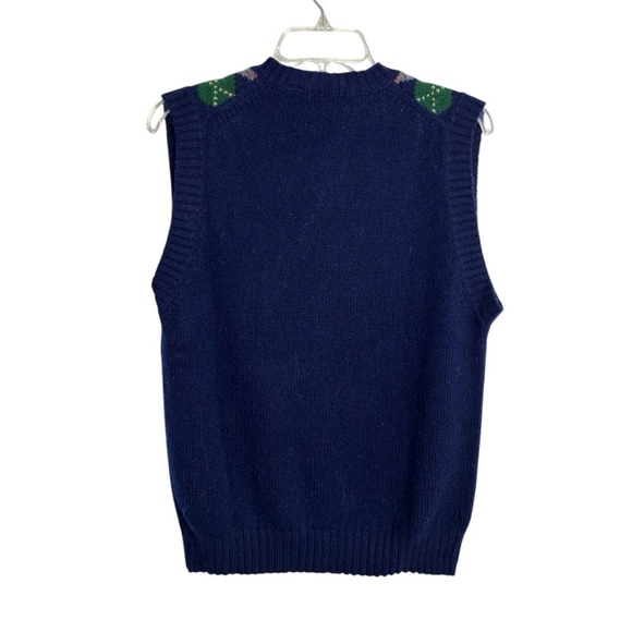 Vintage Par Four SportsWear Wool Sweater Vest V Neck Large Mens Argyle Grandpa - Picture 9 of 13